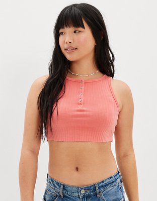 AE Top sin mangas con cuello henley alto