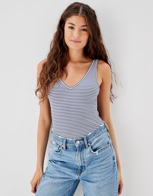 AE Ribbed V-Neck Bodysuit