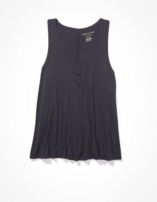 AE Soft & Sexy Henley Tank Top | American Eagle