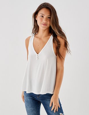 AE Soft & Sexy Henley Tank Top