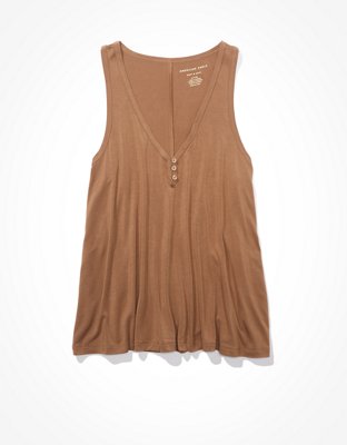 AE Soft & Sexy Henley Tank Top