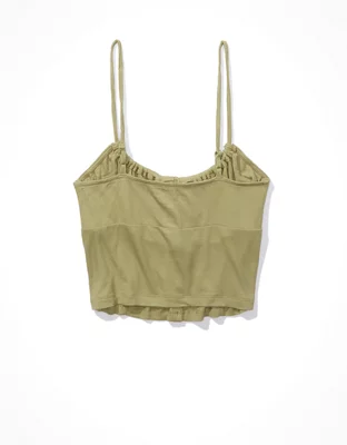 AE Cropped Tie-Front Corset Cami