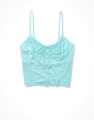 AE Cropped Tie-Front Corset Cami