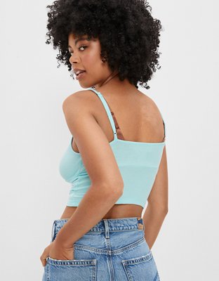 AE Cropped Tie-Front Corset Cami