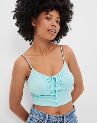 AE Cropped Tie-Front Corset Cami