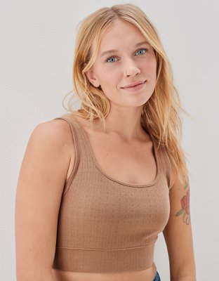 AE Super Cropped Pointelle Tank Top