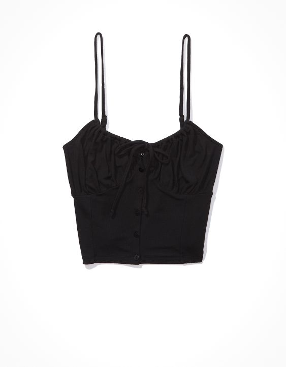 AE Cropped Tie-Front Corset Cami