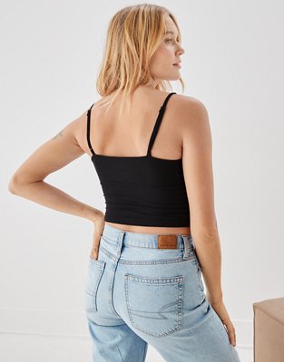 AE Cropped Tie-Front Corset Cami