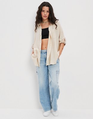 Женские топы American Eagle AE Super Cropped Smocked Cami — фото 4