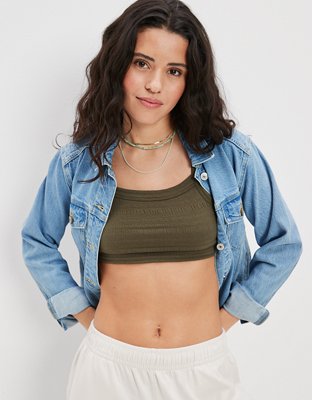 AE Super Cropped Smocked Cami