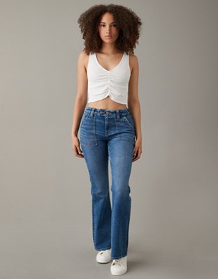 AE Cropped Cinch-Front Tank Top