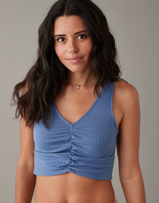 AE Cropped CinchFront Tank Top