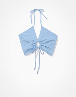 AE Cropped Keyhole Halter Top
