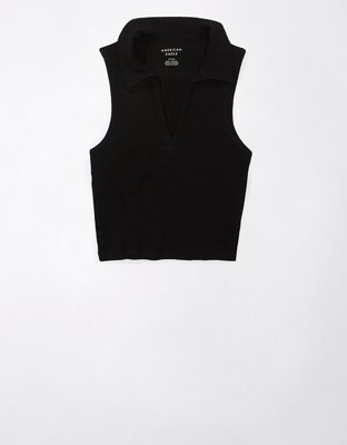 Женские топы American Eagle AE Cropped Polo Tank Top — фото 2
