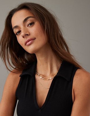 Женские топы American Eagle AE Cropped Polo Tank Top — фото 3