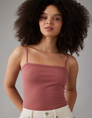 AE Sleeveless Lace-Trim Bodysuit