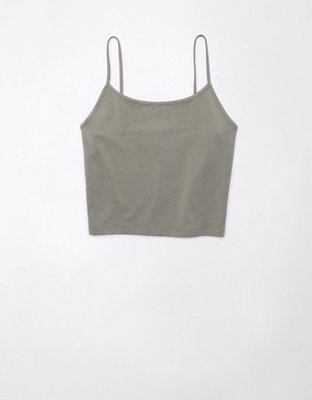 AE Cropped Pointelle-Knit Cami - Tank Tops