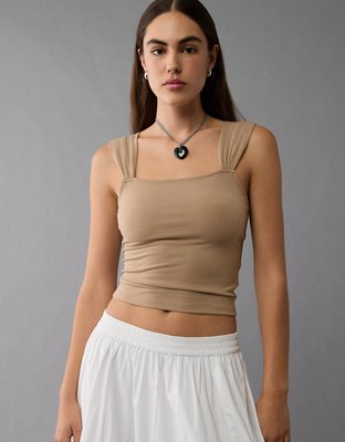 AE Cropped Square-Neck Tank Top