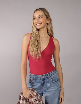 AE Main Squeeze Wrap Front V-Neck Bodysuit