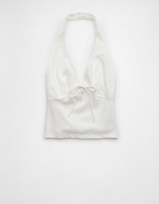 AE Tie Front Halter Crop Top