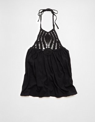 AE Sunchaser Knit Crochet Halter Top