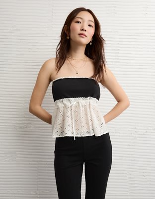 AE Eyelet Babydoll Tube Top