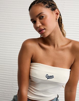 AE Pride Foldover Graphic Tube Top
