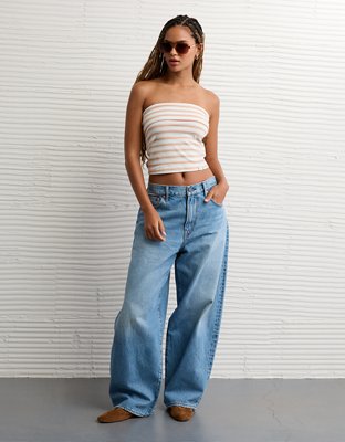 AE Pride Striped Foldover Tube Top