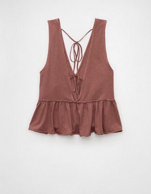 AE Sunchaser Knit V-Neck Swing Tank Top | American Eagle
