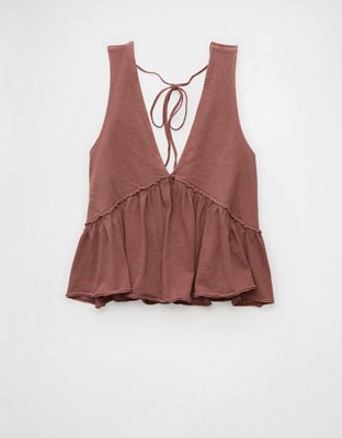 AE Sunchaser Knit V-Neck Swing Tank Top | American Eagle