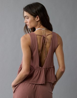 AE Sunchaser Knit V-Neck Swing Tank Top | American Eagle