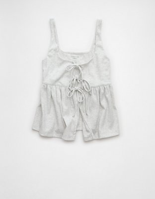 AE Tie Front Flyaway Babydoll Tank Top