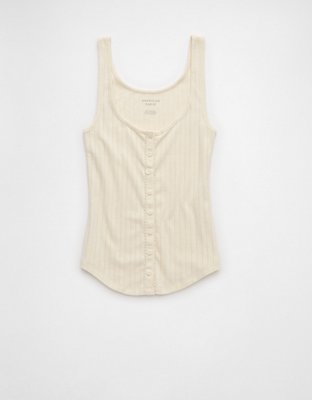 AE Scoop Neck Pointelle Tank Top
