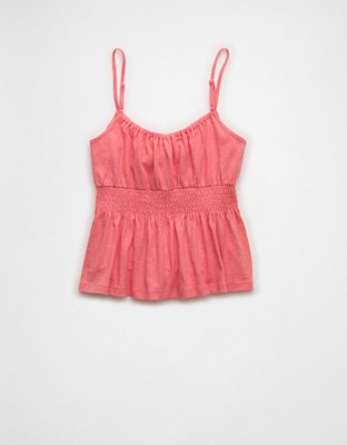 AE Sunchaser Tie-Front Smocked Cami