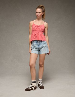 AE Sunchaser Tie-Front Smocked Cami