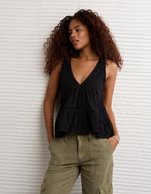 AE Sunchaser Lace Trim Babydoll Tunic Top from American Eagle - $22.46