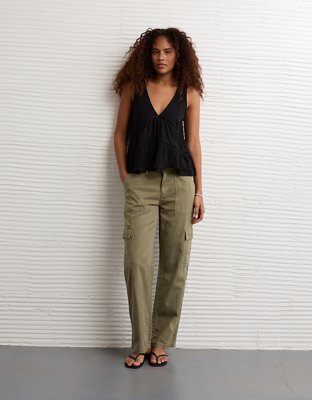 AE Sunchaser Lace Trim Babydoll Tunic Top