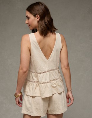 AE Sunchaser Lace Babydoll Plunge Tank Top