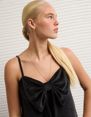 AE Velvet Bow Swing Tank Top