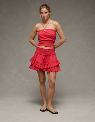 AE Sunchaser Cropped Bubble Tube Top | American Eagle