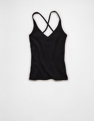 トップス BACK OPEN AMERICAN SLEEVES RIB TANK Rib Tank Top (2-Pack) | Gap