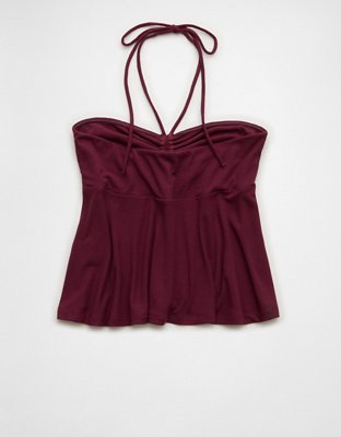 AE Soft & Sexy Halter Cinch Babydoll Top