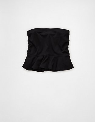 AE Ruched Peplum Tank Top With Removable Straps