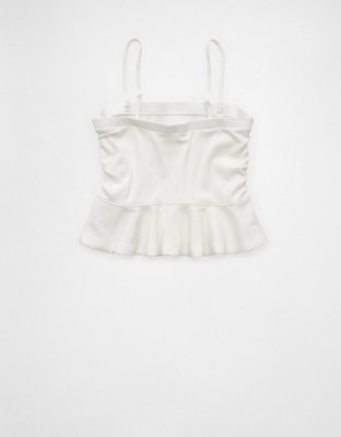 AE Ruched Peplum Tank Top With Removable Straps