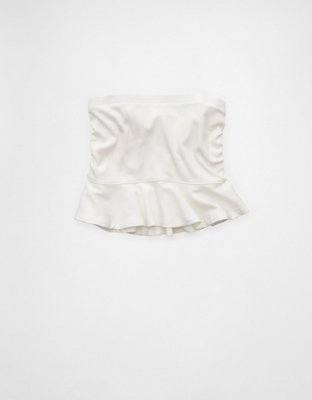 AE Ruched Peplum Tank Top With Removable Straps