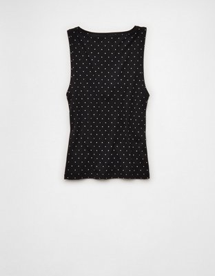AE Square Neck Polka Dot Tank Top