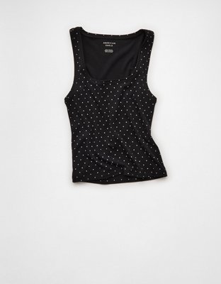 AE Square Neck Polka Dot Tank Top