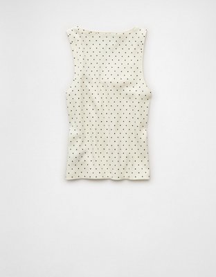 AE Square Neck Polka Dot Tank Top