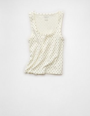 AE Square Neck Polka Dot Tank Top