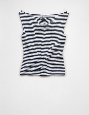 AE Boatneck Textured Tank Top